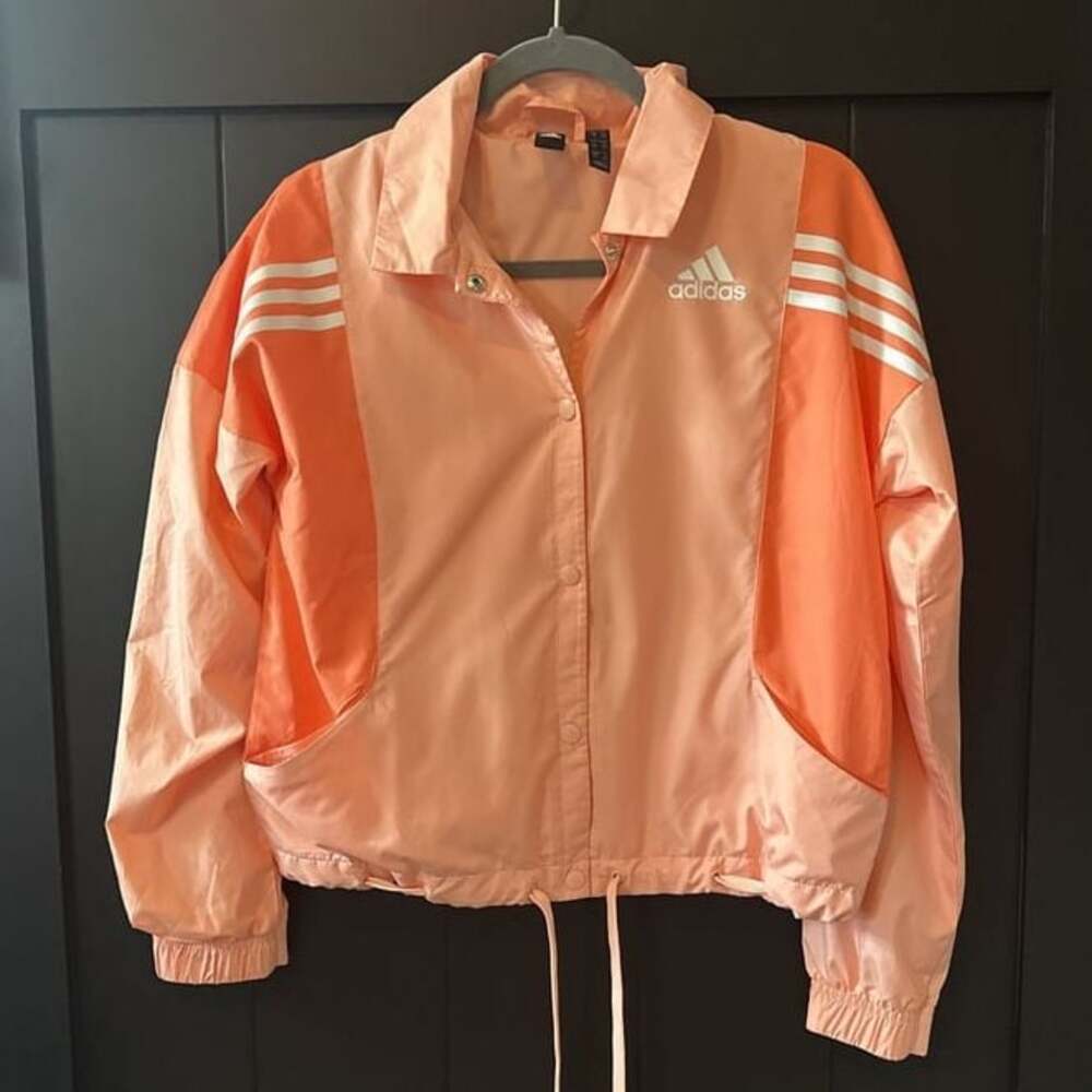 Adidas Women's Lightweight 3 Stripe Jacket in Glow Pink - Picture 2 of 4